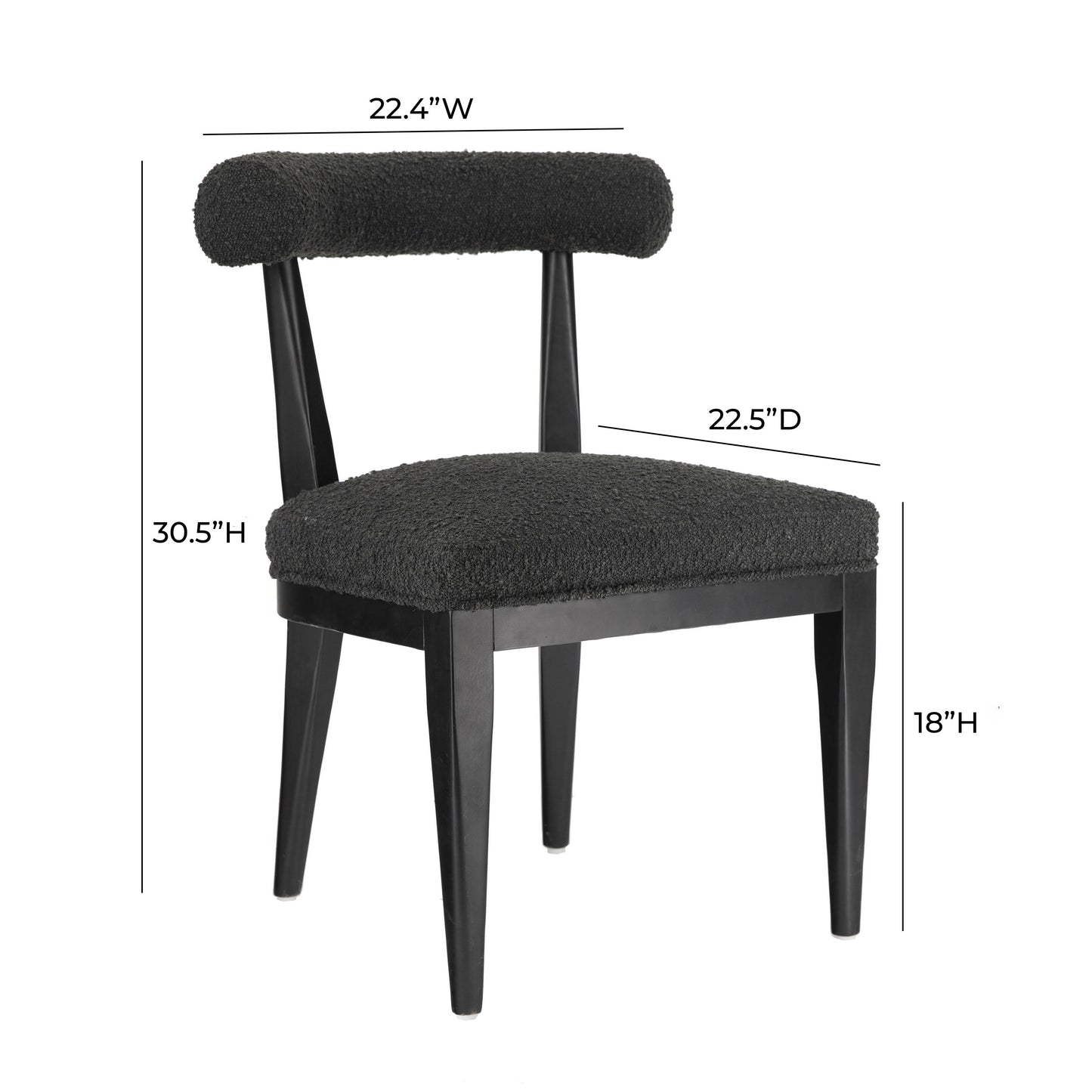 reese black boucle dining chair