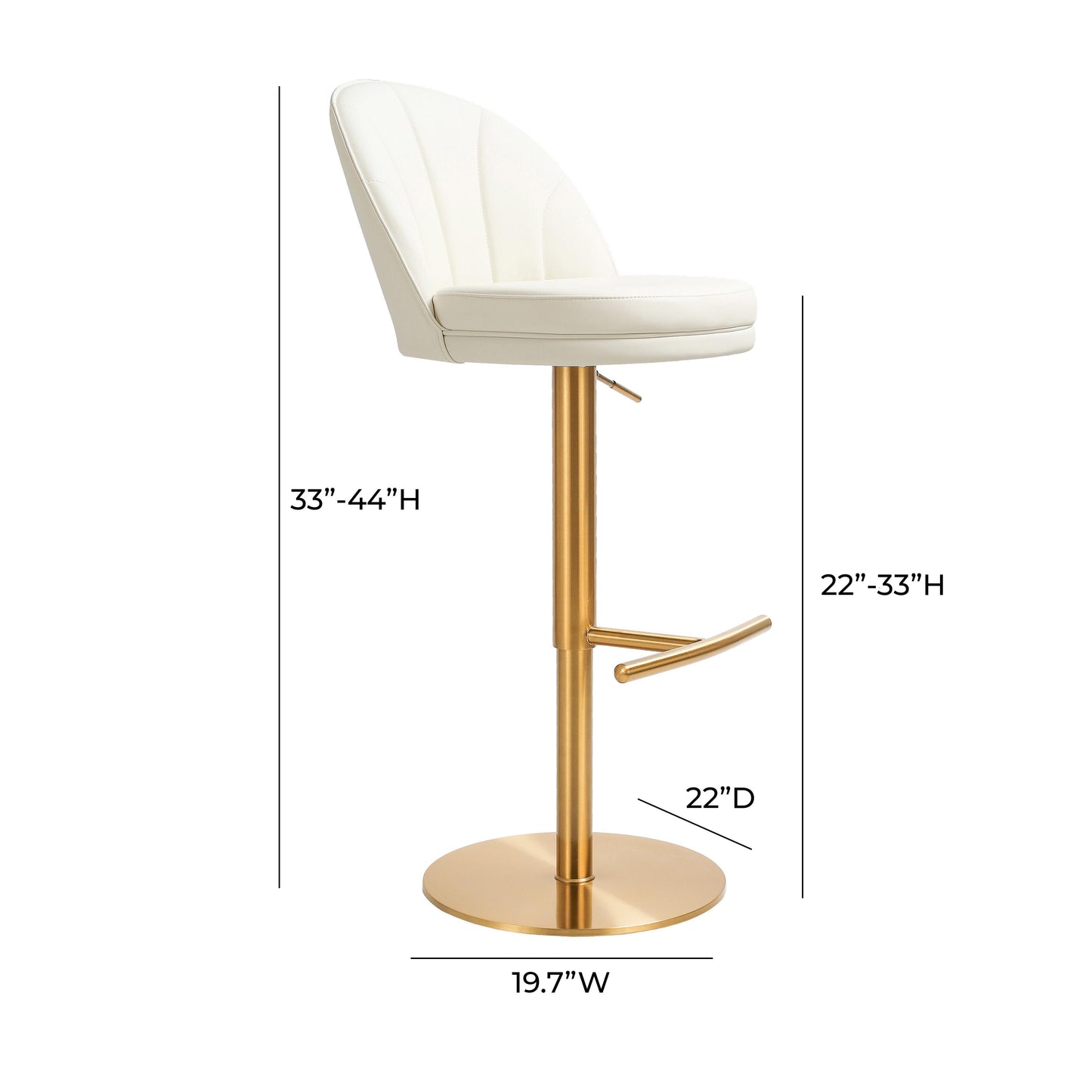 havana cream and gold adjustable swivel stool