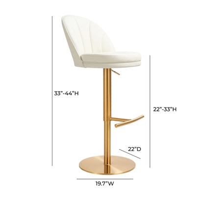 Havana Cream and Gold Adjustable Swivel Stool