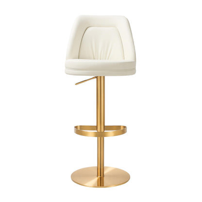 Hump Cream and Gold Adjustable Swivel Stool