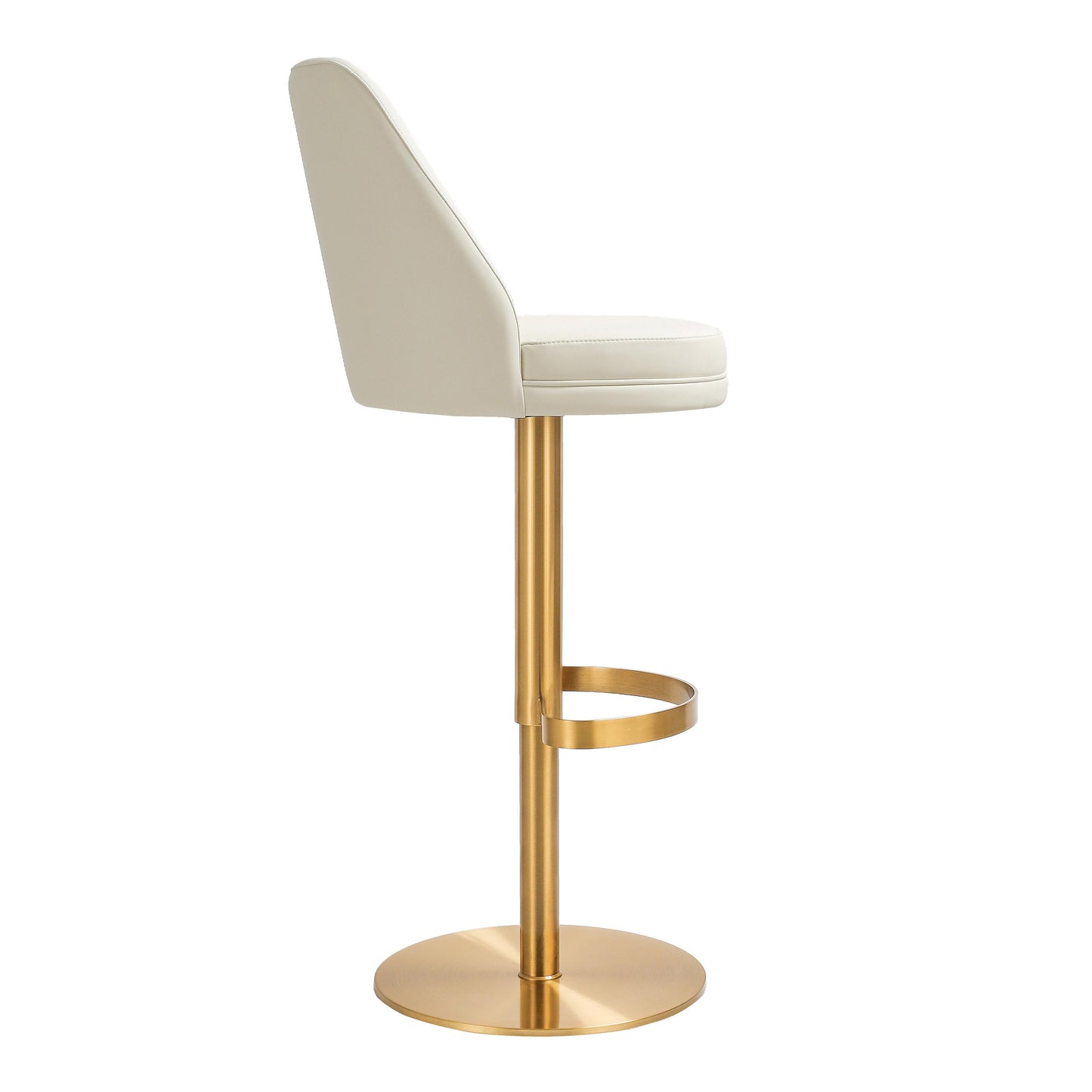 hump cream and gold adjustable swivel stool