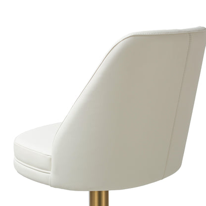 Hump Cream and Gold Adjustable Swivel Stool