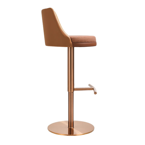 Aria Cafe Au Lait Houndstooth Adjustable Swivel Stool