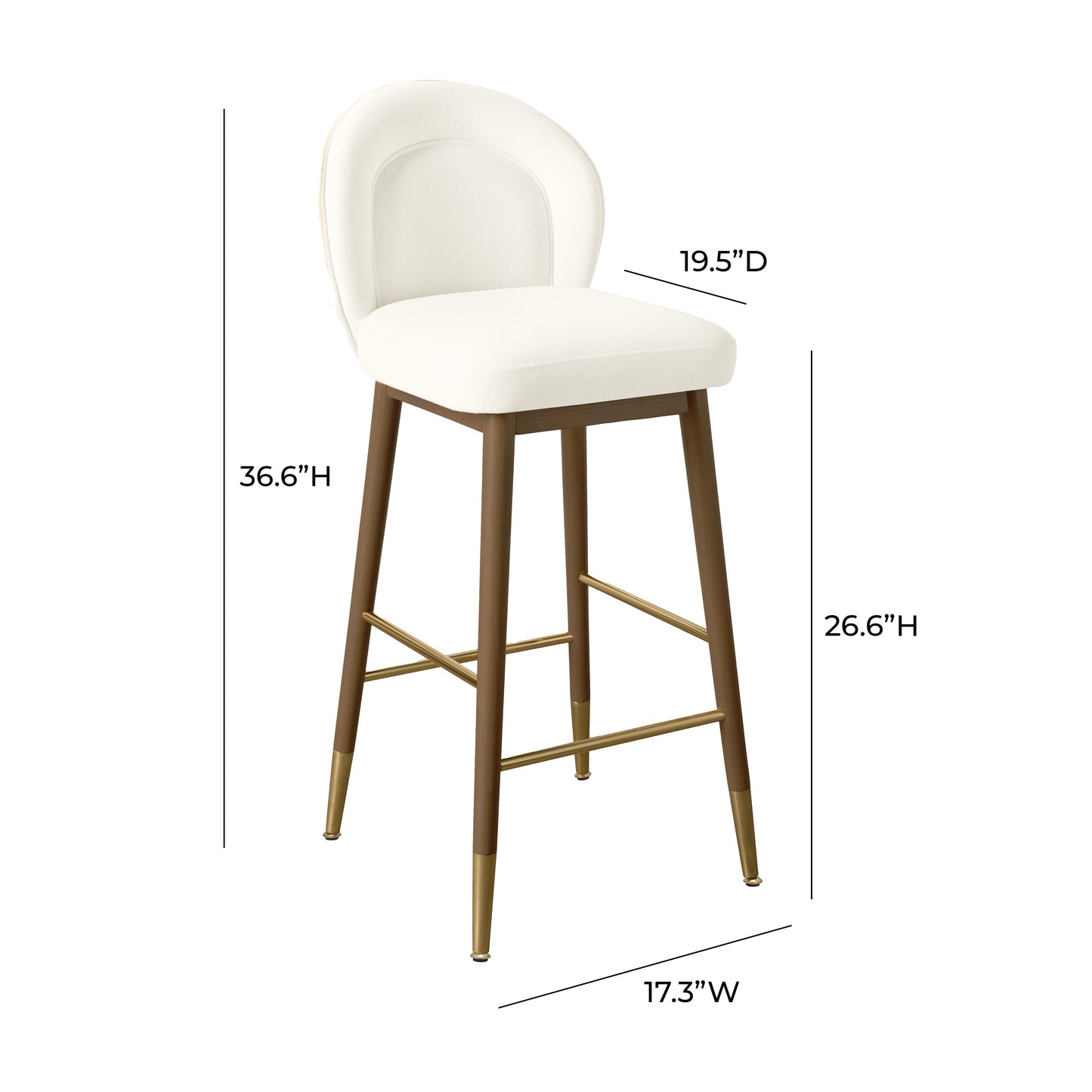 eileen cream velvet counter stool