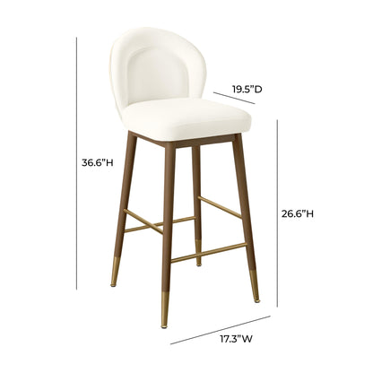 Eileen Cream Velvet Counter Stool