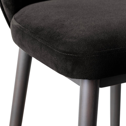 Eileen Charcoal Grey Velvet Barstool