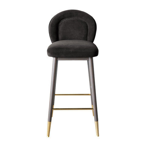 Eileen Charcoal Grey Velvet Counter Stool