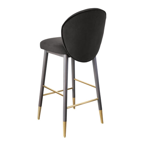 Eileen Charcoal Grey Velvet Counter Stool