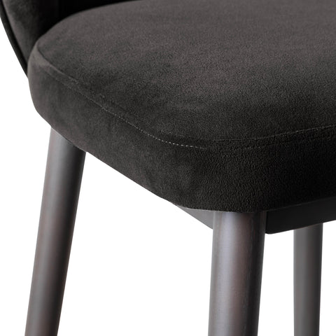 Eileen Charcoal Grey Velvet Counter Stool