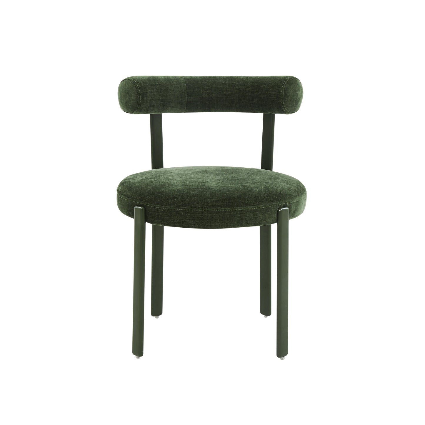 emerge forest green chenille bolster back dining chair