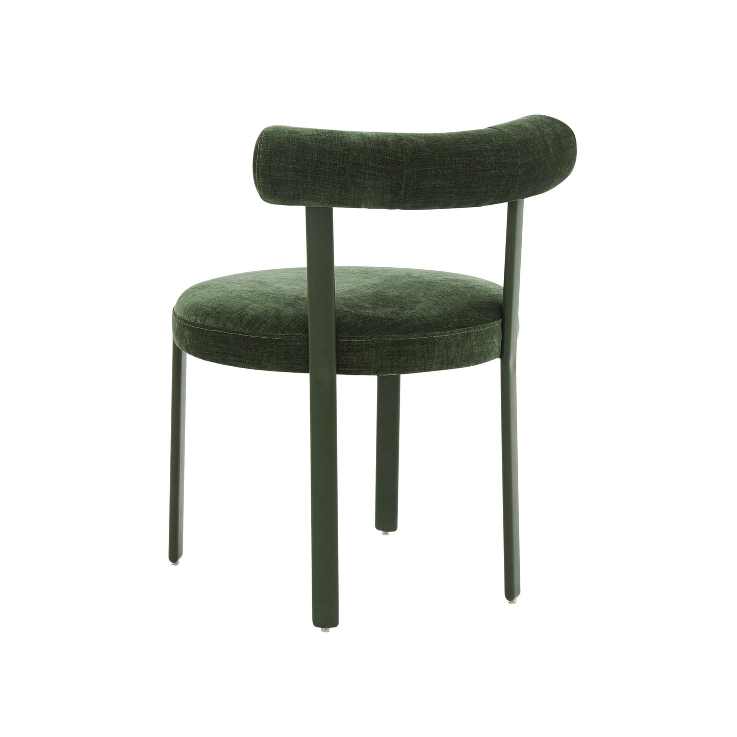 emerge forest green chenille bolster back dining chair