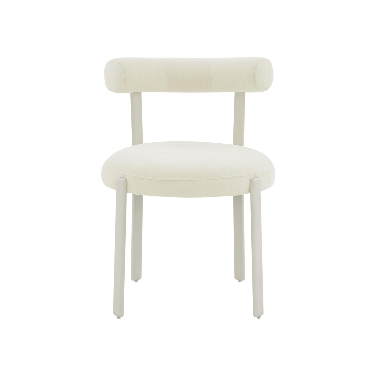 emerge cream chenille bolster back dining chair