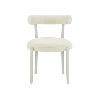 Emerge Cream Chenille Bolster Back Dining Chair