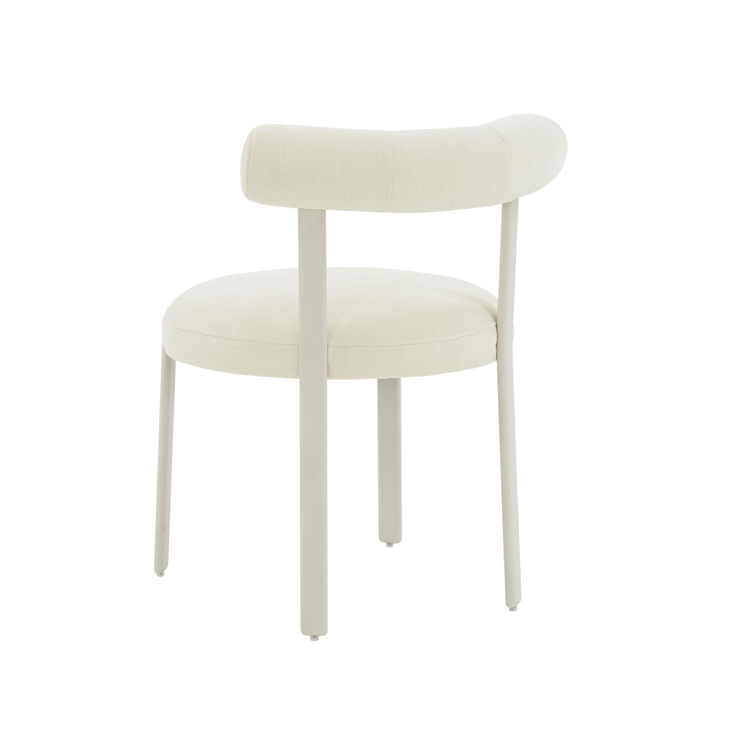 emerge cream chenille bolster back dining chair