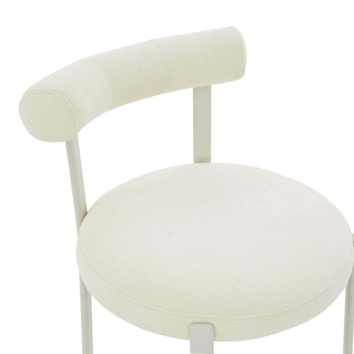 emerge cream chenille bolster back dining chair