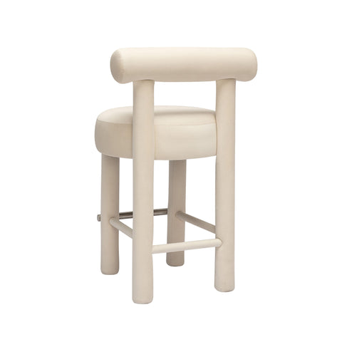 Odette Castaigne Cream Performance Velvet Counter Stool - image 4