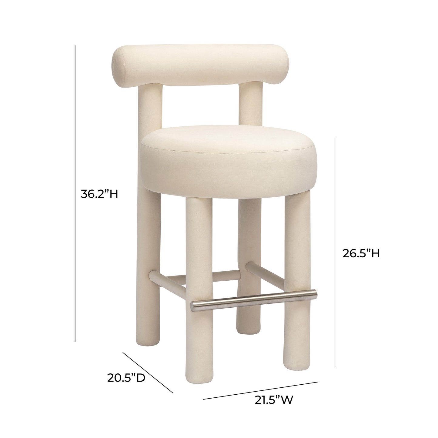 austin cream velvet counter stool