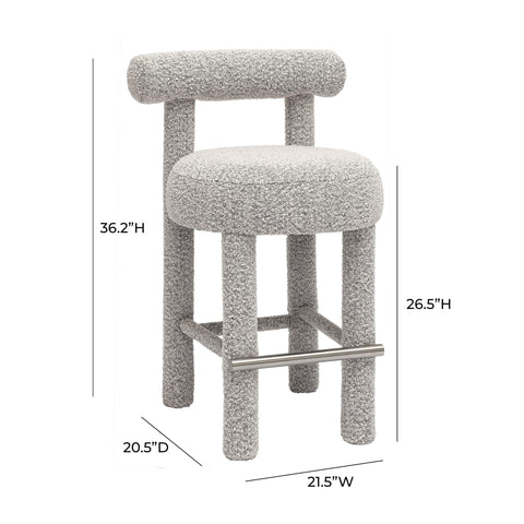 Odette Castaigne Black &amp; White Performance Boucle Counter Stool - image 6