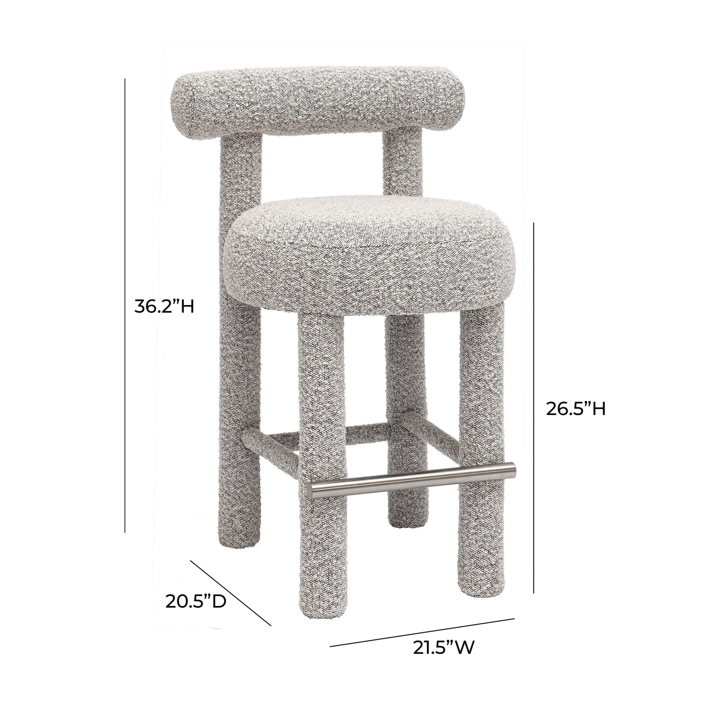 austin black & white performance boucle counter stool