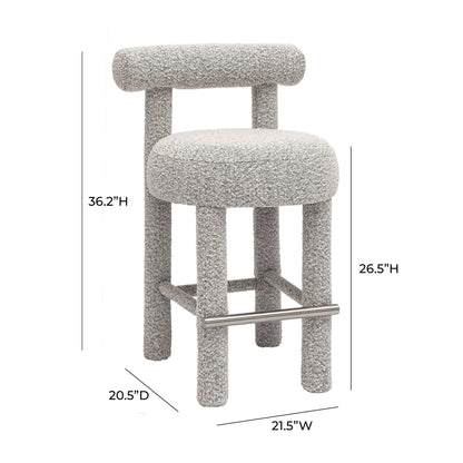 Austin Black & White Performance Boucle Counter Stool