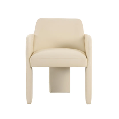 Misty Cream Performance Vegan Leather Dining Chair