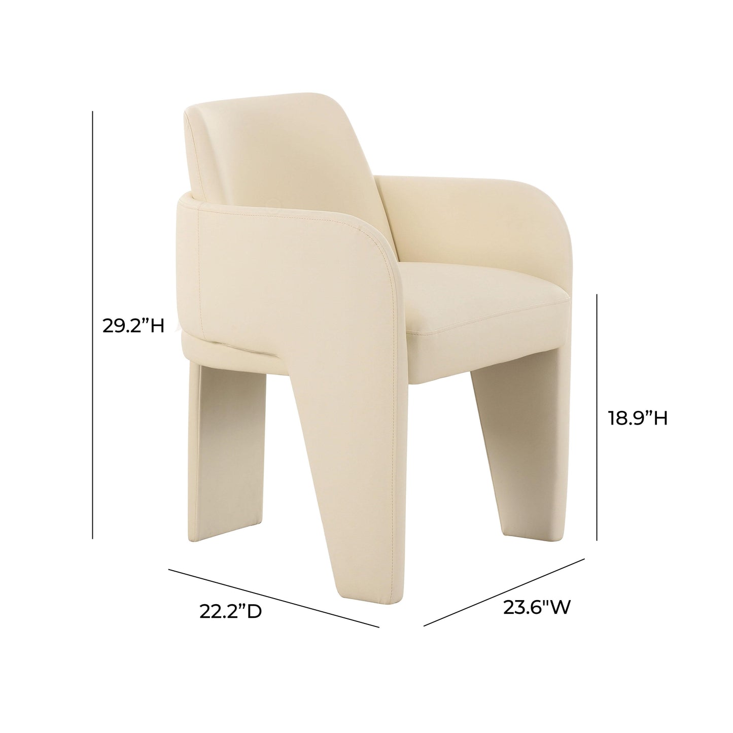 misty cream performance vegan leather dining chair