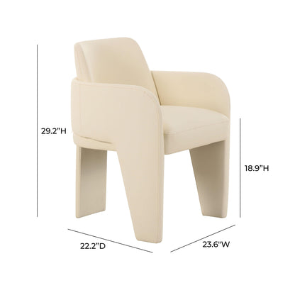 Misty Cream Performance Vegan Leather Dining Chair