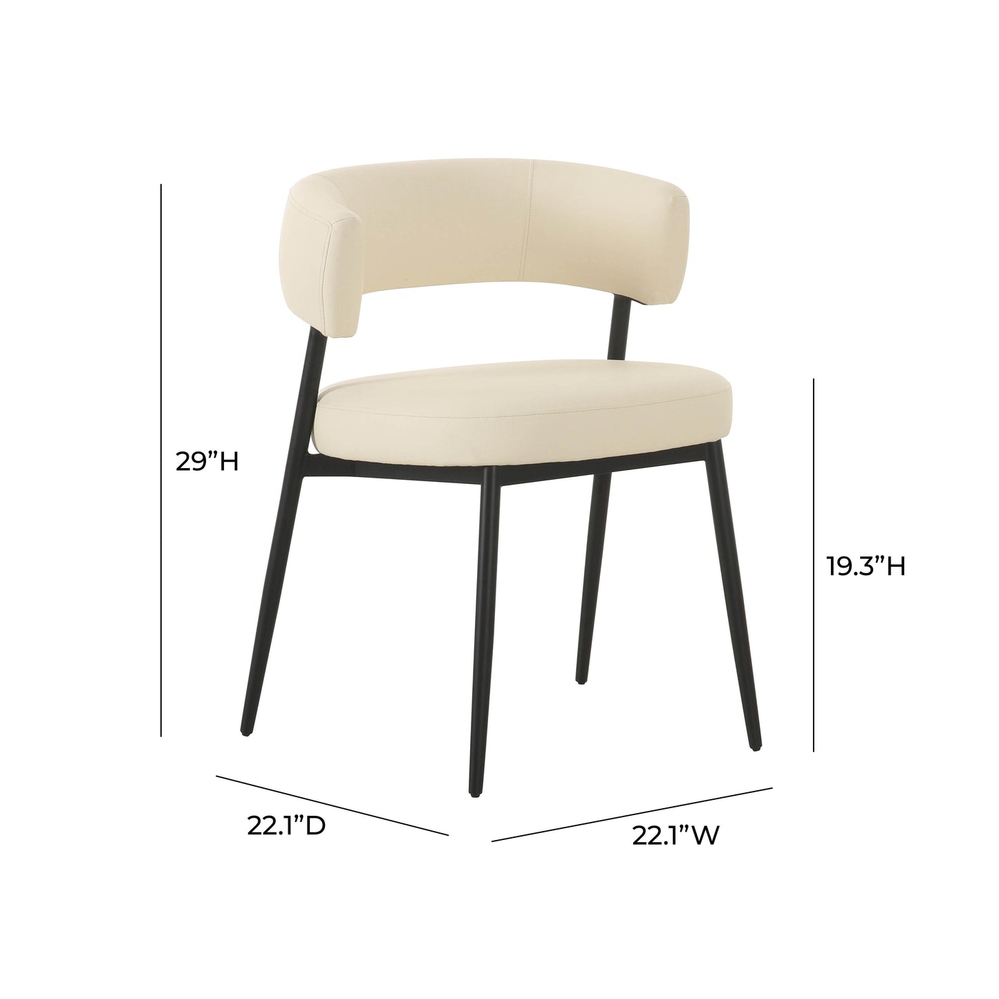 pamela cream performance vegan leather dining chair