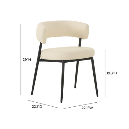 Pamela Cream Performance Vegan Leather Dining Chair