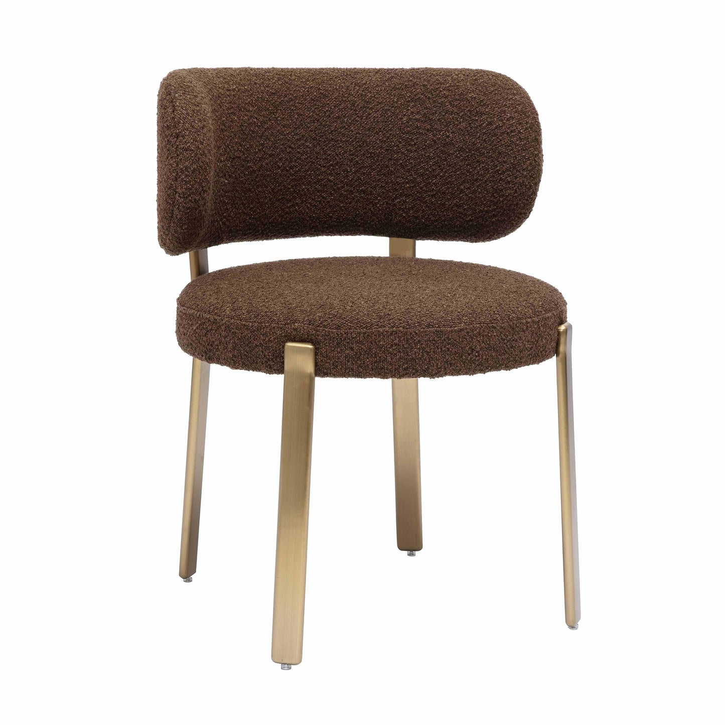 pamela chocolate brown performance boucle dining chair