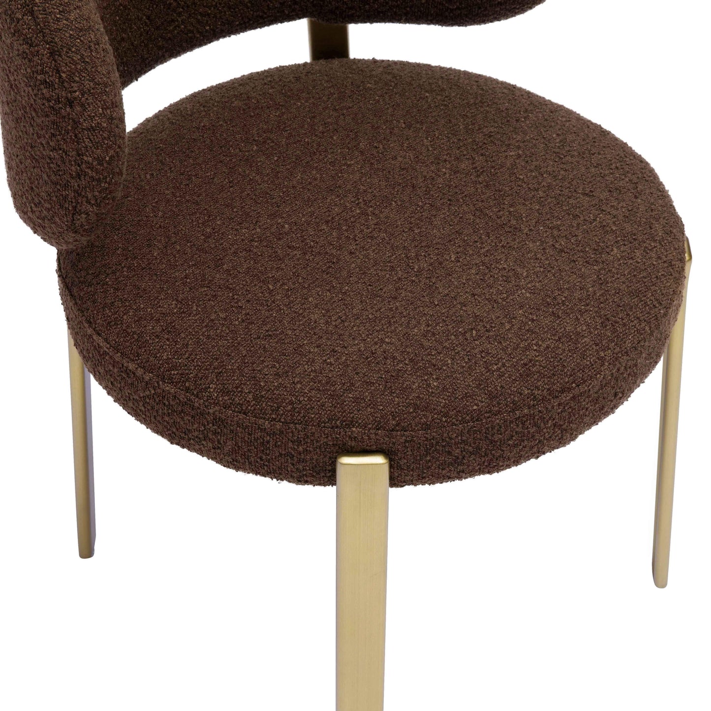 pamela chocolate brown performance boucle dining chair