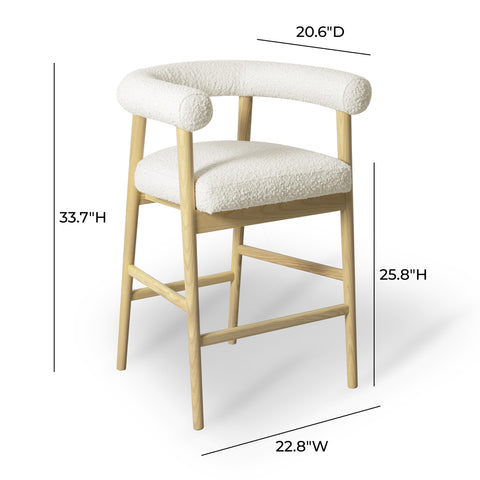Allora Cream Performance Boucle Counter Stool