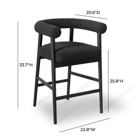 Allora Black Performance Boucle Counter Stool