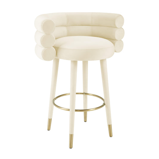 Gwen Cream Velvet Barstool