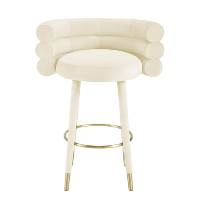 Gwen Cream Velvet Barstool