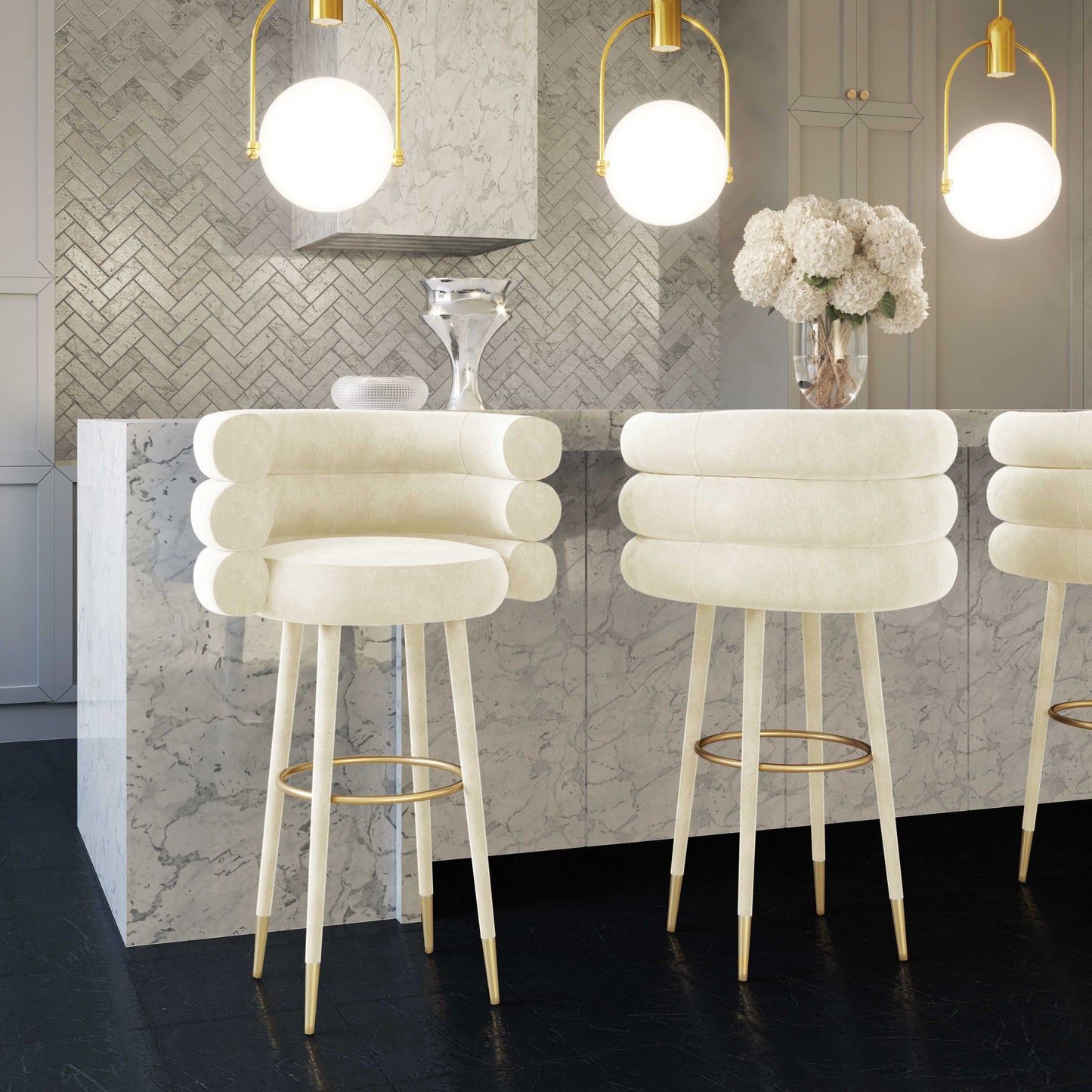 gwen cream velvet counter stool