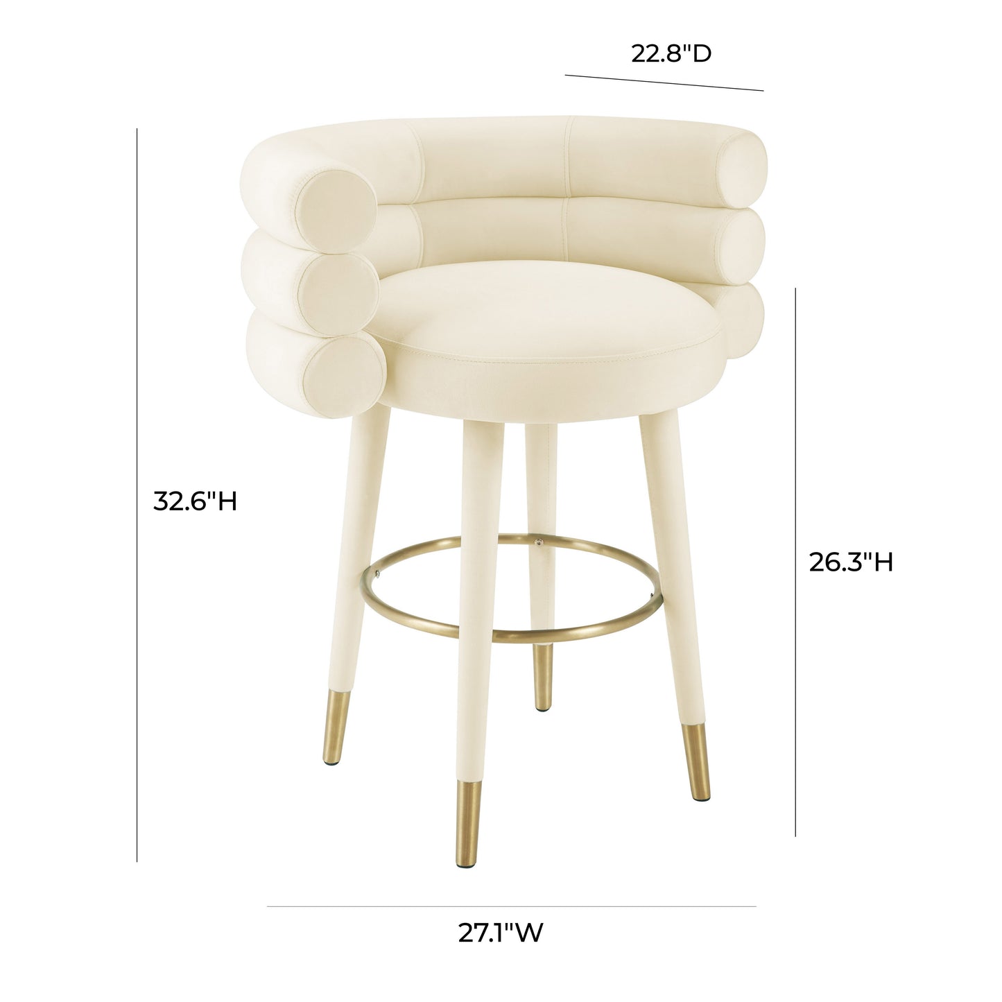 gwen cream velvet counter stool