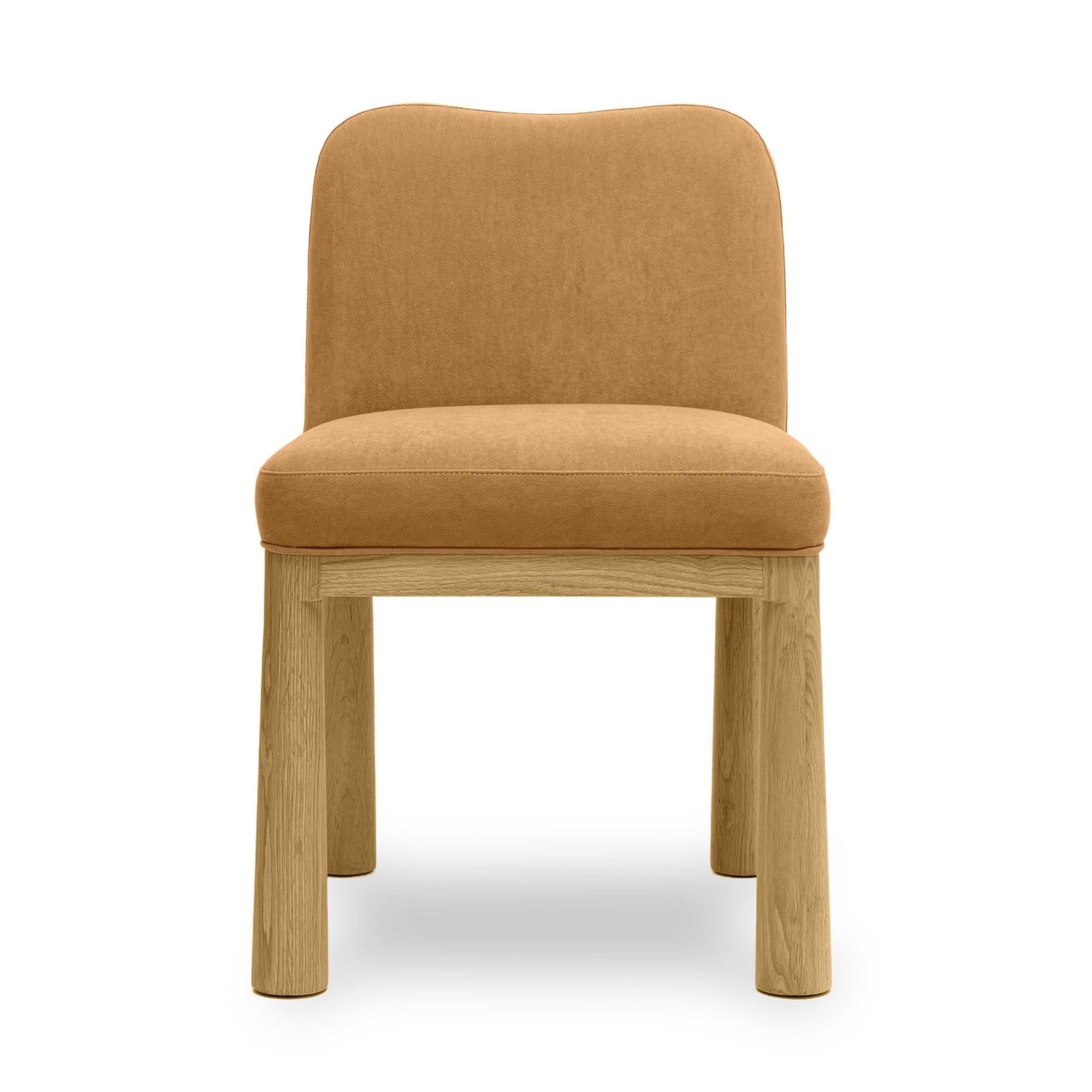 judy cognac velvet oak dining chair