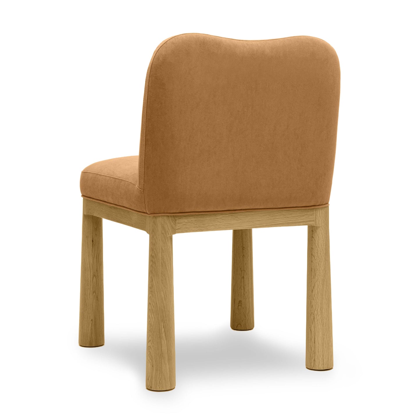 judy cognac velvet oak dining chair