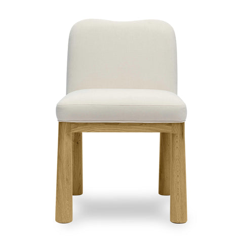 Judy Cream Velvet Oak Dining Chair