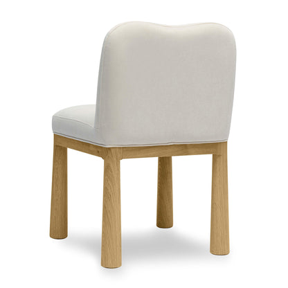 Judy Cream Velvet Oak Dining Chair