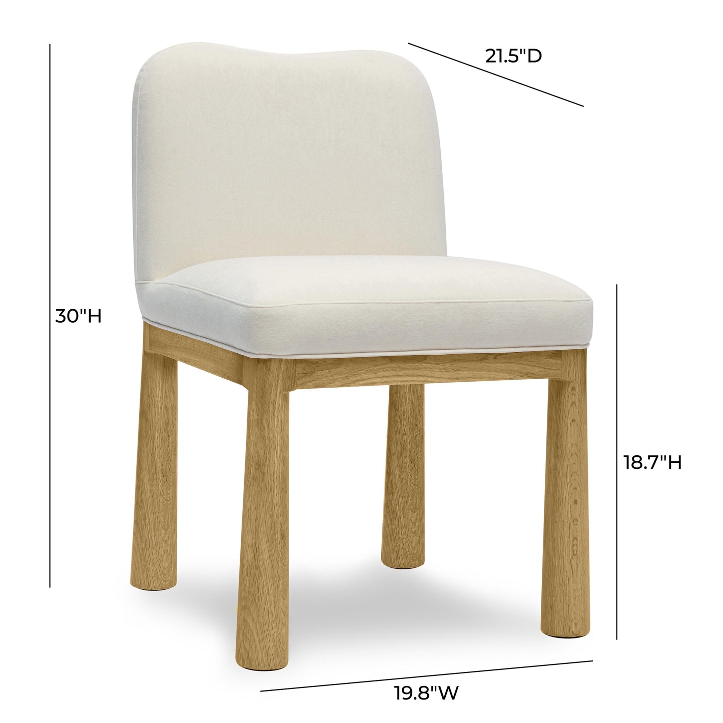 judy cream velvet oak dining chair