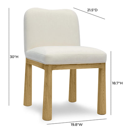 Judy Cream Velvet Oak Dining Chair