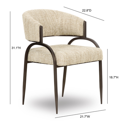 Rosalie Valois Taupe Textured Performance Boucle Dining Chair - image 6