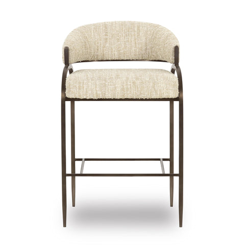Rosalie Valois Taupe Textured Performance Boucle Counter Stool - image 3