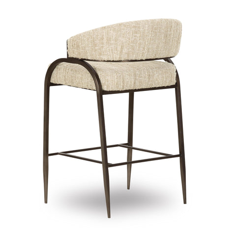Rosalie Valois Taupe Textured Performance Boucle Counter Stool - image 4