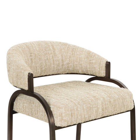 Rosalie Valois Taupe Textured Performance Boucle Counter Stool - image 5