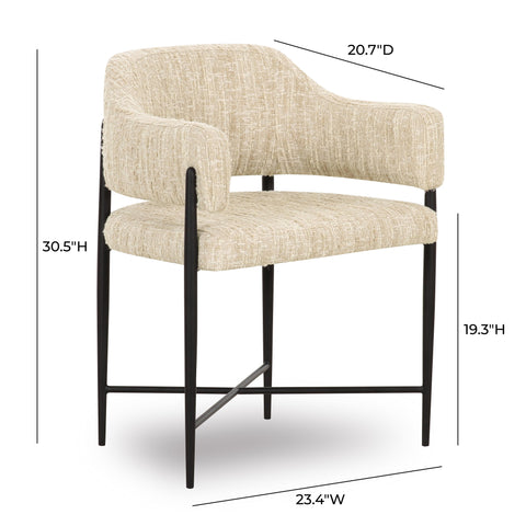 Odette Sorrento Taupe Textured Performance Boucle Dining Chair - image 6