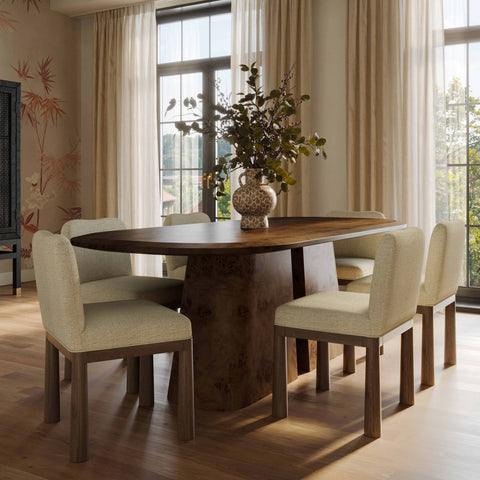 Giselle Laurent 87" Burl Oval Dining Table - image 2