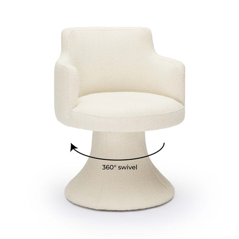 Valentina Lucerne Performance Boucle Swivel Dining Chair - image 6
